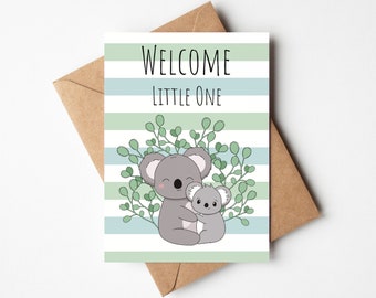 Welcome Little One, Gender Neutral New Baby Card, Congratulations on Newborn Baby Greeting Card for New Parents