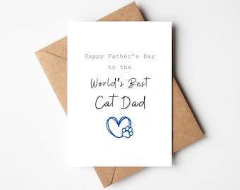 Happy Father's Day to the World's Best Cat Dad, Father's Day Card for Cat Dad, Father's Day Card from the Cat, Irish Cat Father's Day Card