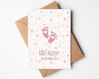 Pregnancy Announcement Card, Baby Coming Soon Card, Baby Due Soon Card, Personalised Pregnancy Announcement Card, Custom Pregnancy Card