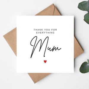 Bedankt voor alles mama Moederdagkaart, Happy Mother's Day Card voor mama, Ierse kaart voor mama, bedankt mama, verjaardagskaart mama