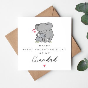 Happy 1st Valentine's Day as my Grandad Card, 1.Valentinstag Karte für Opa, 1.Valentinstag Karte als Grandad, Karte für Großeltern