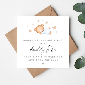 Buon San Valentino, biglietto per papà in arrivo, biglietto non vedo l'ora di incontrarti, biglietto di San Valentino dal pancione, biglietto per papà in arrivo, biglietto pancione