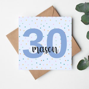 Personalisierte 30.Geburtstagskarte, Benutzerdefinierte 30.Geburtstagskarte, Dreißigste Geburtstagskarte für Freund, Sohn 30.Geburtstagskarte, 30.Karte für Ihn