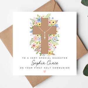 En tu tarjeta de Primera Comunión, Tarjeta de Primera Comunión Personalizada, Tarjeta de Comunión para Hija, Tarjeta de Comunión para Nieta, Sobrina