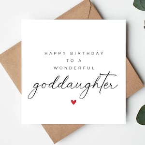 "Happy Birthday an eine wunderbare Patentochter, Geburtstagskarte für die Patentochter, 1. Geburtstagskarte für die Patentochter, 18. Karte Patentochter