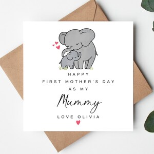 Feliz 1º Dia das Mães como meu cartão de mamãe, Cartão personalizado de 1º Dia das Mães para mamãe, Cartão de 1º Dia das Mães para mamãe, Cartão de Dia das Mães para mamãe