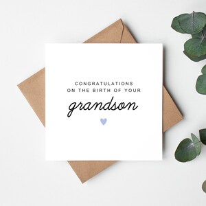 Congratulazioni per la nascita del tuo nipotino, biglietto di auguri per il nuovo nipote, biglietto di benvenuto per il neonato, biglietto per i nuovi nonni