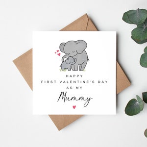 Happy 1e Valentijnsdag als mijn mama-kaart, 1e Valentijnsdagkaart voor mama, Mammy 1e Valentijnsdagkaart, Mam Valentine-kaart