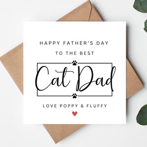 Biglietto personalizzato per la festa del papà per il papà gatto, auguri per la festa del papà al miglior papà gatto, biglietto per il papà gatto, festa del papà dal gatto, gatti
