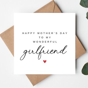 Tarjeta del Día de la Madre para mi maravillosa novia, tarjeta del Día de la Madre para novia, tarjeta para novia, tarjeta para novia, tarjeta para ella