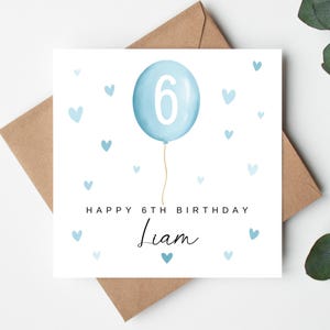 Biglietto di auguri personalizzato per il 6° compleanno del figlio, biglietto di auguri per il 6° compleanno del nipote, biglietto di auguri per il 6° compleanno del nipote, biglietto di auguri per il 7° compleanno, l'8°, il 9° compleanno del ragazzo