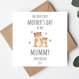 Zum ersten Muttertag als meine Mama, Muttertagskarte, Otter-Karte vom Baby, personalisierte 1.Muttertagskarte 2025