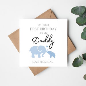 Bei Ihrem ersten Geburtstag als mein Papa, Geburtstagskarte für Papa, Karte von Opa von Baby, personalisierter 1.Geburtstag als mein Papa Karte 2024