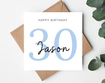 Personalised 30th Birthday Card, Custom 30th Birthday Card, Thirtieth Birthday Card for Friend, Son 30th Birthday Card, 30th Card For Him