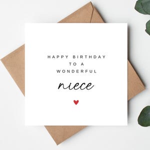 Alles Gute zum Geburtstag für eine wunderbare Nichte, Geburtstagskarte für Nichte, 1. Geburtstagskarte für Nichte, Geburtstagskarte für Nichte, 18. Karte, 18. Nichte