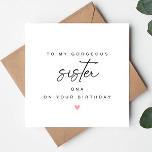 Alla mia splendida sorella sul tuo biglietto di auguri di compleanno, biglietto di auguri di compleanno personalizzato per sorella, biglietto di auguri di compleanno per la migliore sorella, biglietto di auguri di compleanno per sorella