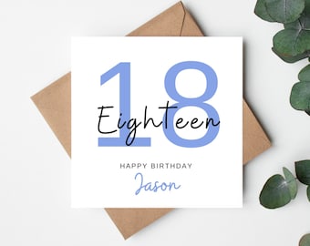 Personalised 18th Birthday Card, Custom 18th Birthday Card, Eighteenth Birthday Card for Friend, Son 18th Birthday Card, 18th Card Ireland
