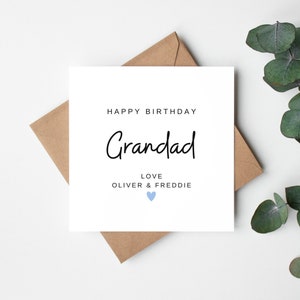 Tarjeta de cumpleaños personalizada para abuelo, tarjeta de cumpleaños personalizada para abuelo de parte de sus nietos, tarjeta de cumpleaños para abuelo 2024, tarjeta para abuelo
