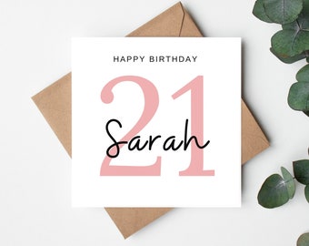 Personalised 21st Birthday Card, Custom 21st Birthday Card, Twenty First Birthday Card for Friend, Daughter 21st Birthday Card, 21st Card