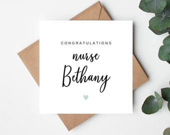 Personalised Congratulations Nurse Card, Custom Nurse Graduation Card Daughter, Daughter Graduation Card, On Your Graduation Card for Son