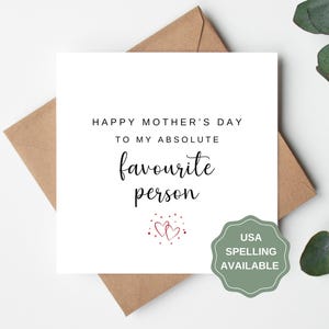 Feliz Dia das Mães para minha Pessoa Favorita Absoluta Cartão, Cartão de Dia das Mães Irlandês para Esposa, Cartão de Dia das Mães para Namorada, Pessoa Favorita