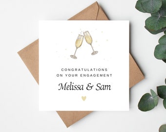 Personalised Congratulations On Your Engagement Card, Custom Engagement Card, Happy Couple Card, Personalised Engagement Card