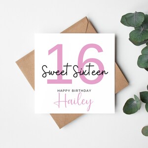 Personalisierte 16.Geburtstagskarte, Benutzerdefinierte 16.Geburtstagskarte, Sweet Sixteen Geburtstagskarte für Freund, Sohn 16.Geburtstagskarte, 16.Karte Neffe