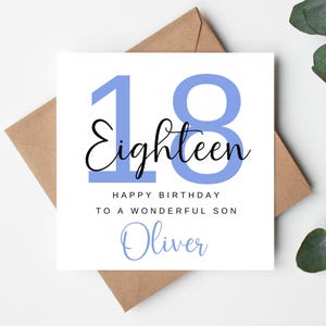 Cartão personalizado de 18º aniversário, Cartão personalizado de 18º aniversário, Cartão de 18º aniversário para filho, Cartão de 18º aniversário para afilhado, Cartão de 18º aniversário Irlanda