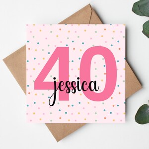 Cartão personalizado de 40º aniversário, cartão personalizado de 40º aniversário, cartão de quadragésimo aniversário para amigo, cartão de 40º aniversário para esposa, cartão de 40º aniversário para ela