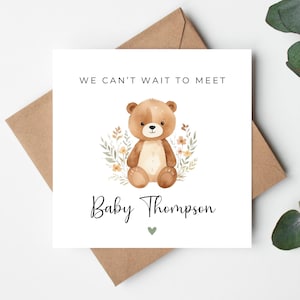 Tarjeta personalizada para baby shower, tarjeta para bebé de género neutro, tarjeta para futura mamá, regalo para baby shower, tarjeta para tu baby shower, tarjeta de embarazo para una amiga