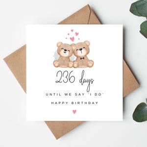 236 dias até dizermos "sim" Cartão de feliz aniversário, Cartão de aniversário noivo, Cartão de aniversário personalizado noivo, Cartão de aniversário de aniversário, Esposa para ser