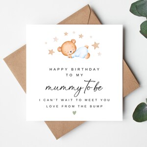 Happy Birthday Mummy To Be-kaart, I Can't Wait to Meet You-kaart, verjaardagskaart van de hobbel, Mummy To Be-kaart, Bump-kaart, Mom To Be-kaart