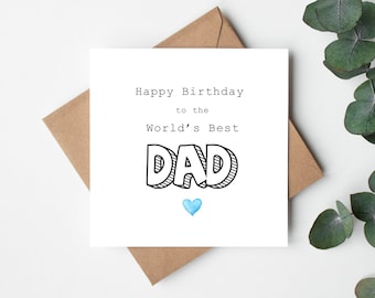 Happy Birthday to the World's Best Dad - Dad Birthday Card, Happy Birthday Card for Dad, Irish Birthday Card Dad, Card for Dad