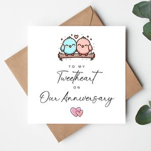 Para mi Tweetheart en nuestra tarjeta de aniversario, tarjeta de aniversario para esposa, tarjeta de aniversario para esposo, tarjeta de cumpleaños divertida para ella, tarjeta para él