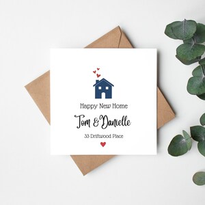 Biglietto di auguri personalizzato Happy New Home!, Congratulazioni per la tua nuova casa, biglietto di auguri personalizzabile per il trasloco