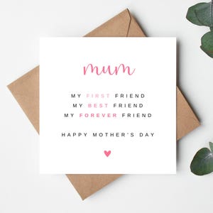 Tarjeta del Día de la Madre para Mamá, Primera Amiga, Mejor Amiga, Amiga para Siempre, Tarjeta del Día de la Madre, Mamá, Tarjeta del Día de la Madre, Tarjeta para Mamá, Tarjeta para Mamá