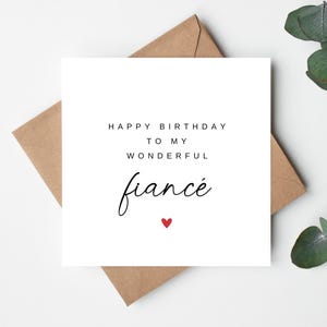 Feliz aniversário para meu maravilhoso noivo, cartão de aniversário para futura esposa, cartão de aniversário para noivo, cartão para ele, para ela
