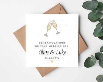 Carte personnalisée de félicitations pour votre mariage, carte de mariage personnalisée, carte pour l'heureux couple, carte de mariage personnalisée