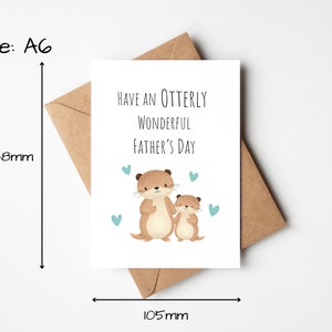 Have An Otterly Wonderful Father's Day Card, Cute Father's Day Card, Punny Father's Day Card, Irish Father's Day Card, Otter Card for Dad image 2