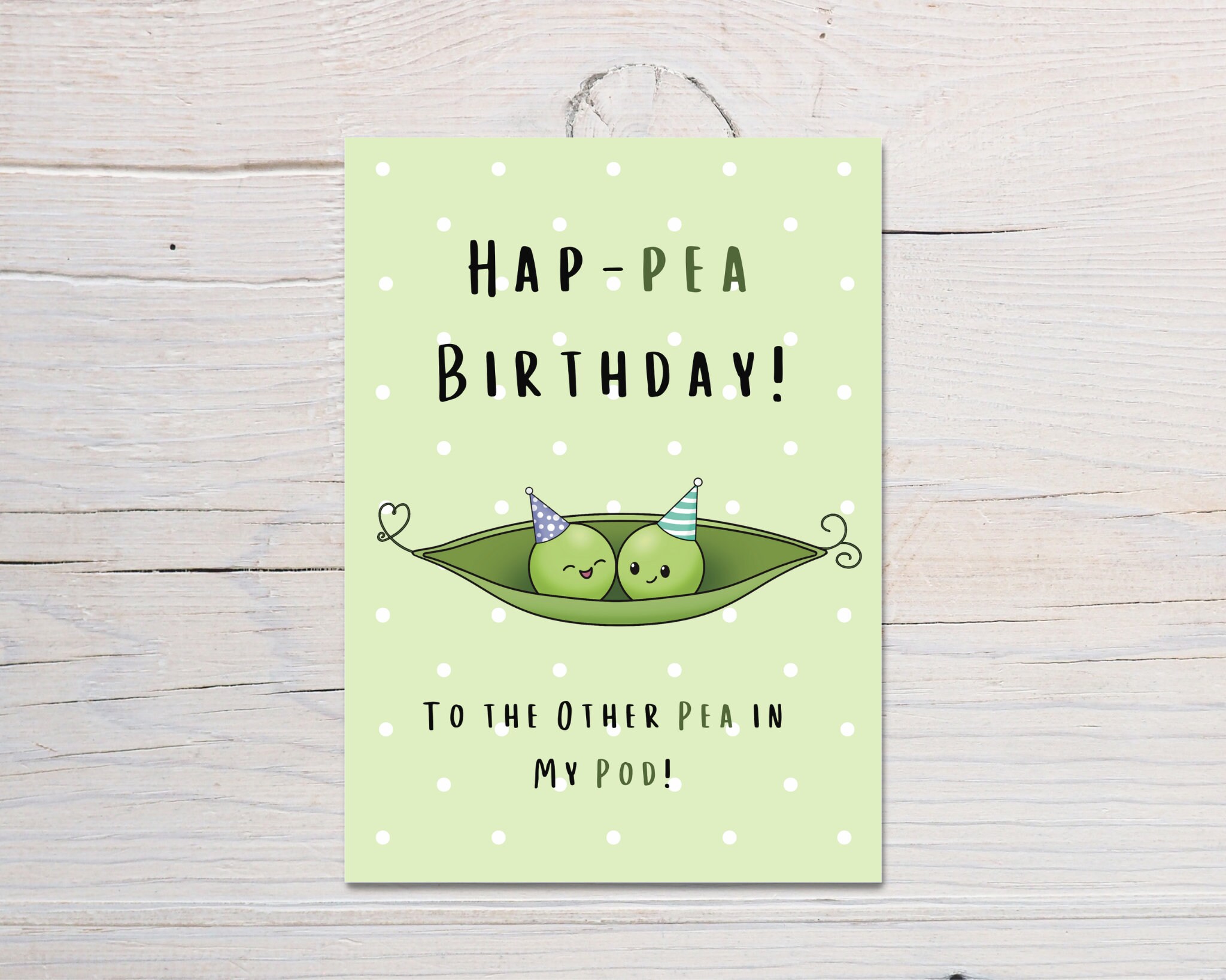 Happea Birthday to the Other Pea in My Pod Funny Birthday Etsy