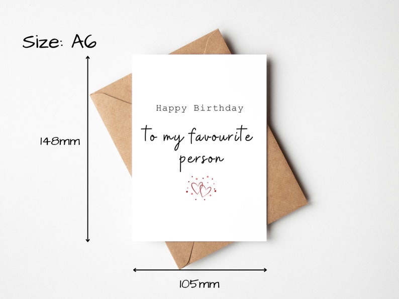 Happy Birthday to my Favourite Person, Wife Birthday Card, Birthday Card for Husband, To my Favorite Person Card, Boyfriend Birthday Card GF image 3