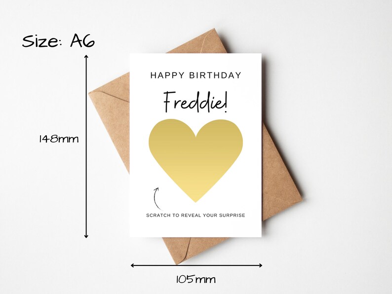 Carte à gratter d'anniversaire surprise, carte à message secret, carte à gratter coeur or pour lui, cadeau de vacances surprise, carte devinez quoi image 3