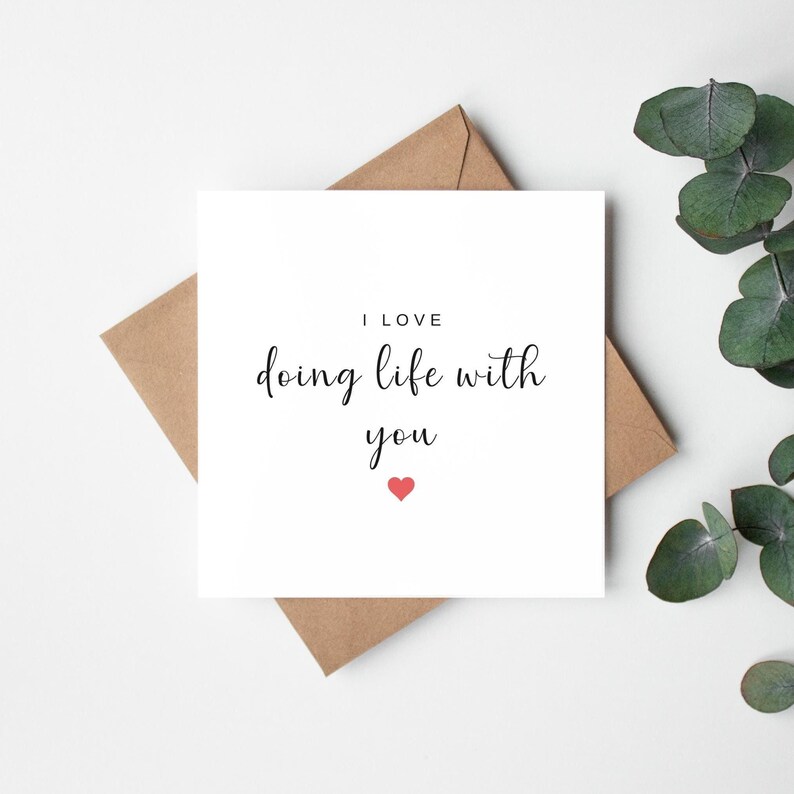 Carte J'aime faire la vie avec toi, carte d'anniversaire pour mari, carte d'anniversaire pour femme, carte d'anniversaire pour lui, carte d'anniversaire pour lui image 1
