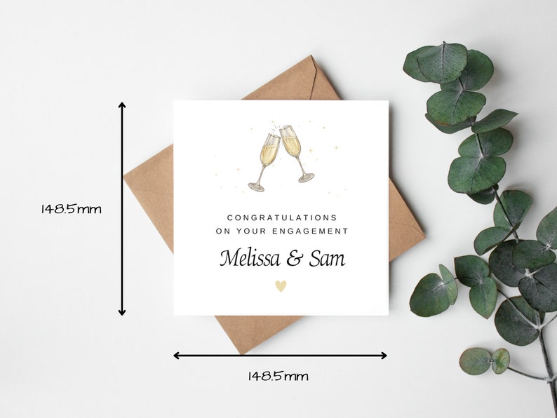 Personalised Congratulations On Your Engagement Card, Custom Engagement Card, Happy Couple Card, Personalised Engagement Card image 2