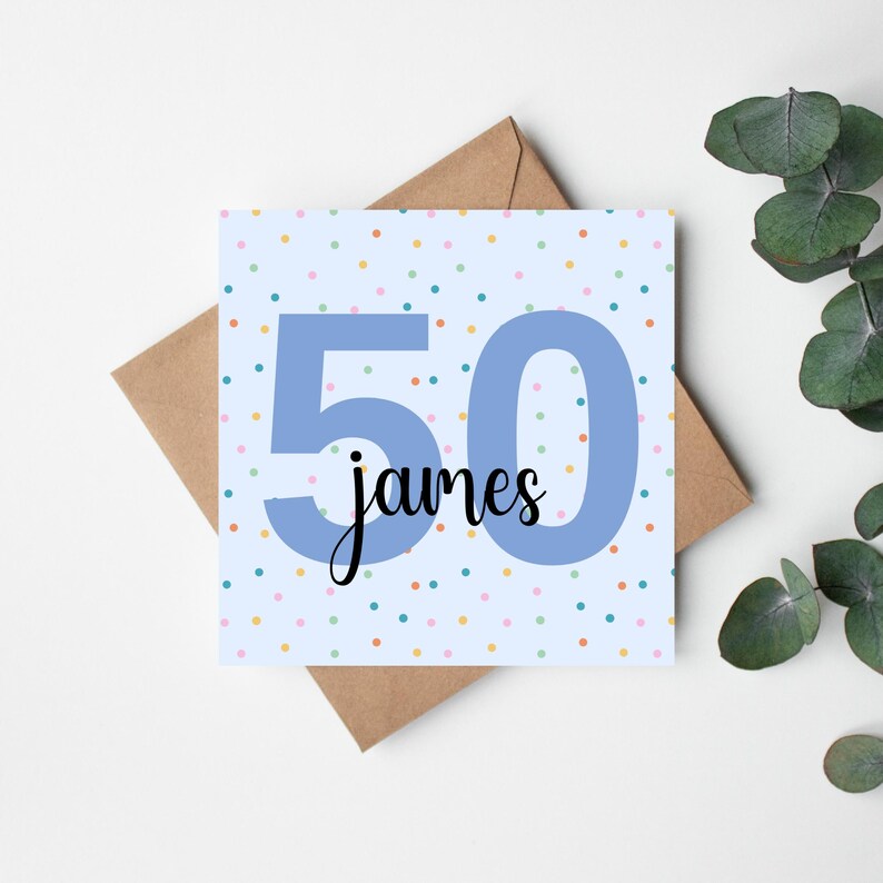 Carte personnalisée 50e anniversaire, carte 50e anniversaire personnalisée, carte 50e anniversaire pour ami, carte 50e anniversaire mari, carte 50e anniversaire pour lui image 1