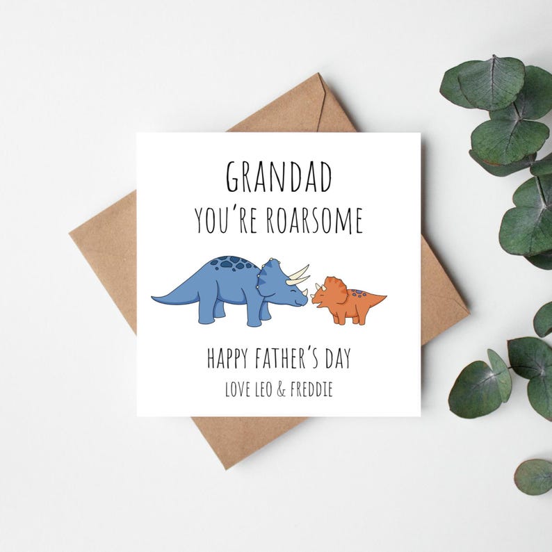 Carte de fête des pères personnalisée, carte de fête des pères personnalisée pour grand-père, carte de fête des pères personnalisée pour grand-père, carte de fête des pères Punny de petits-enfants image 1
