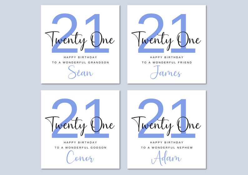 Carte personnalisée 21e anniversaire pour fils, carte 21e anniversaire personnalisée, carte 21e anniversaire ami, carte 21e anniversaire, carte 21e Irlande image 2