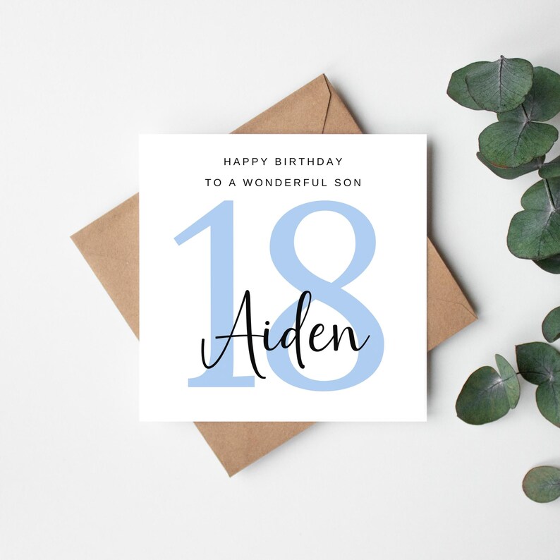 Carte d'anniversaire personnalisée 18e anniversaire, carte 18e anniversaire personnalisée, carte 18e anniversaire pour fils, carte 18e anniversaire ami, carte 18e anniversaire Irlande Son