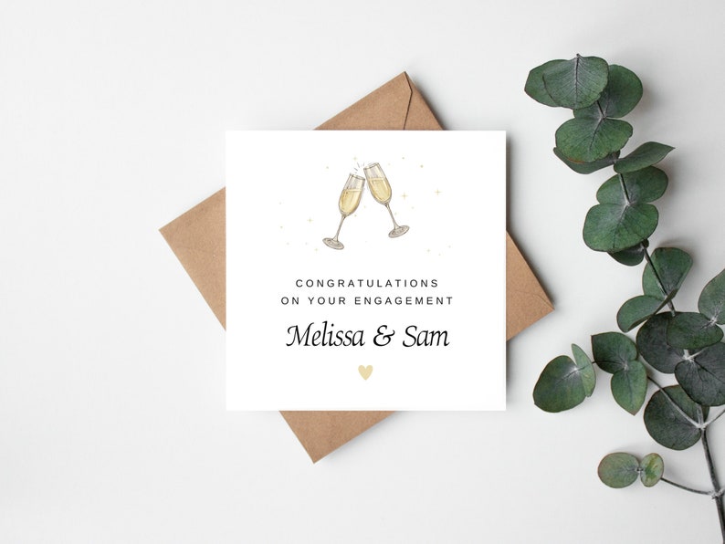Personalised Congratulations On Your Engagement Card, Custom Engagement Card, Happy Couple Card, Personalised Engagement Card image 1