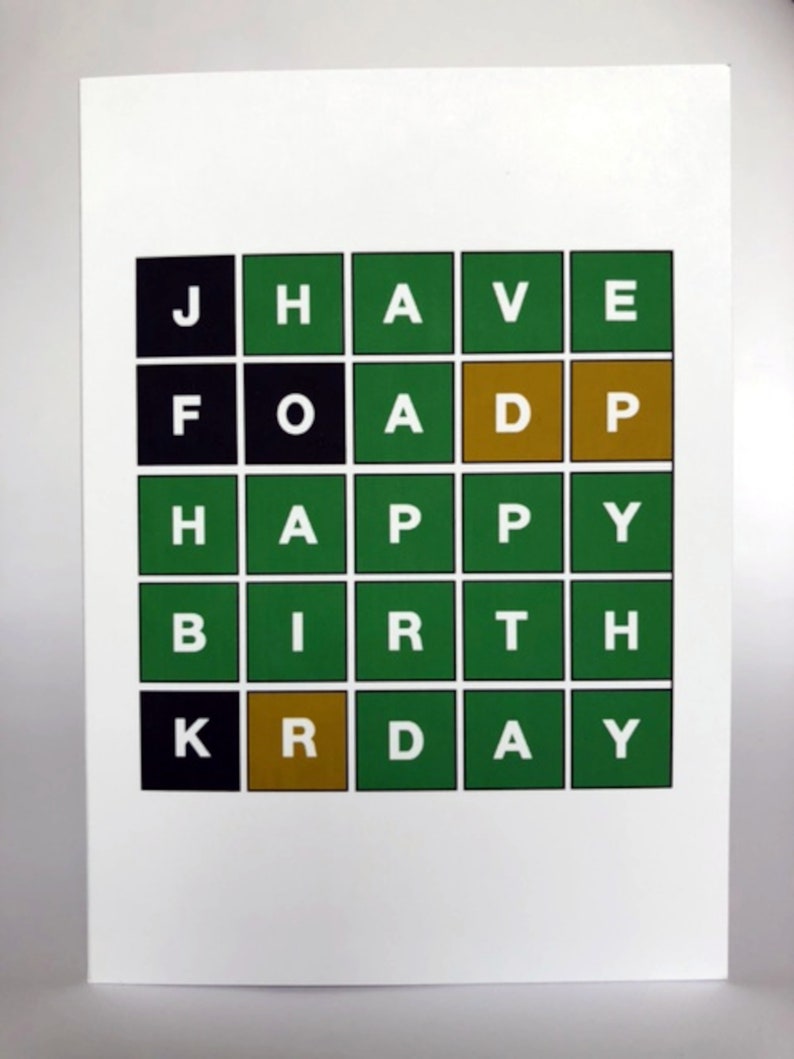 Wordle-themed Happy Birthday Card Fun Birthday Card for  Etsy